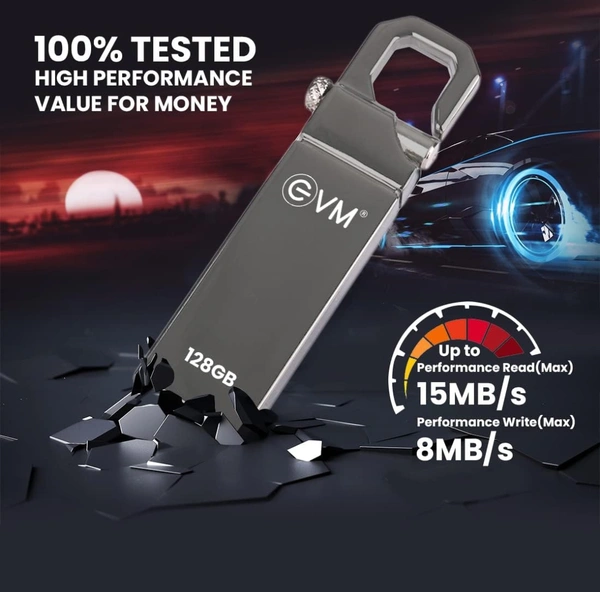 EVM EnStore 128GB Metal Pendrive  - Silver