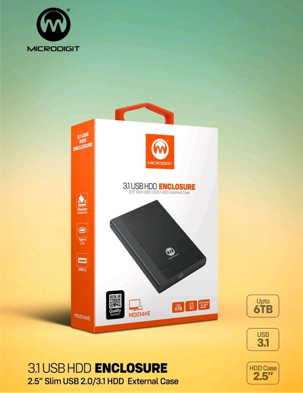 Microdigit MD014HE 3.1 Type-C Hard disk Enclosure  - Black