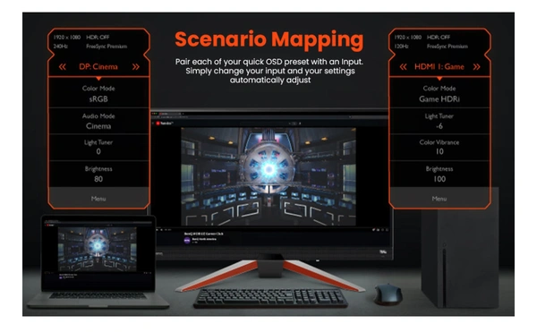 BenQ MOBIUZ EX270M 27"(68cm) HDR IPS 240Hz Gaming Monitor - Metalic Gray