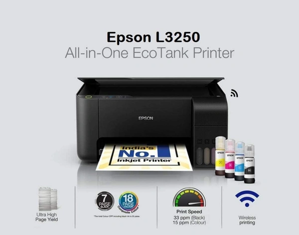 Epson EcoTank L3250 A4 Wi-Fi All-in-One Ink Tank Printer - Black