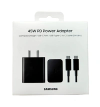Samsung Original 45W Power Adapter with Type C to C Cable - Black