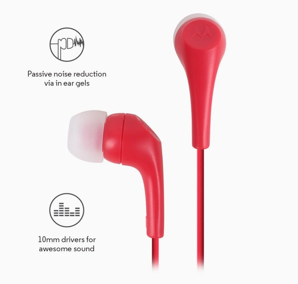 Motorola Earbuds 2 Wired Earphones - Red