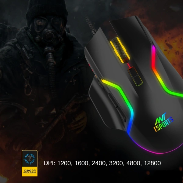 Ant Esports GM340 Wired Optical Gaming Mouse  - Black
