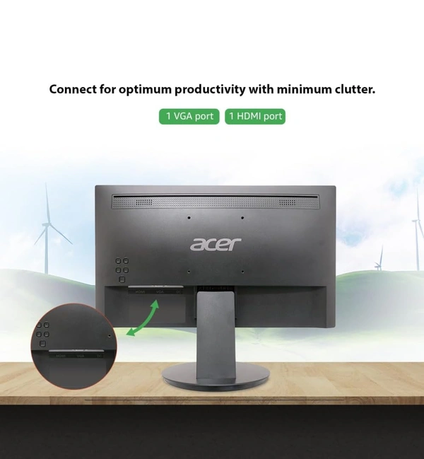 Acer K202Q 19.5 Inch HD+ 1600x900 Pixels LCD Monitor - Black