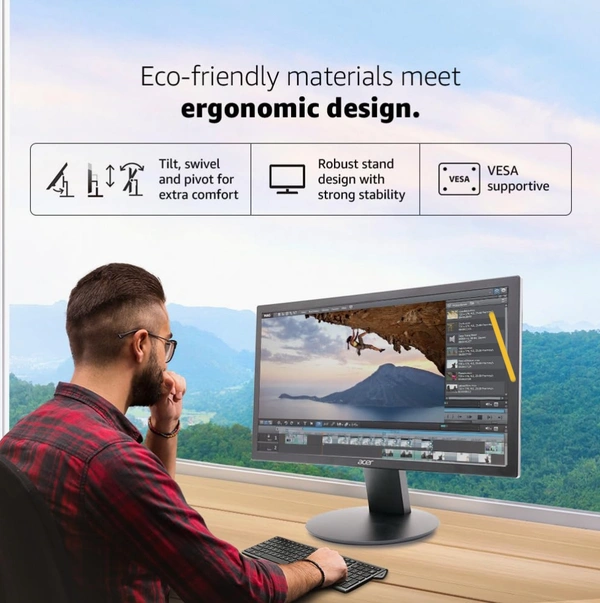 Acer K202Q 19.5 Inch HD+ 1600x900 Pixels LCD Monitor - Black