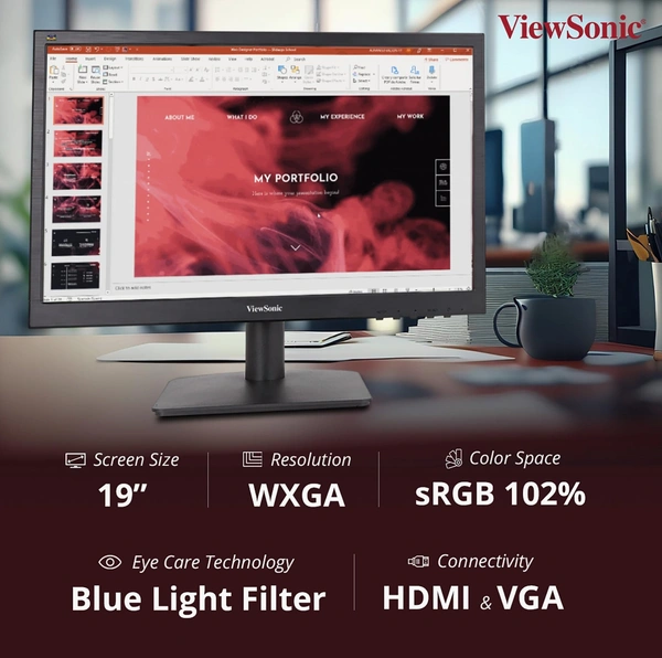Viewsonic  ViewSonic VA1903H-2 19 Inch Monitor  - Black