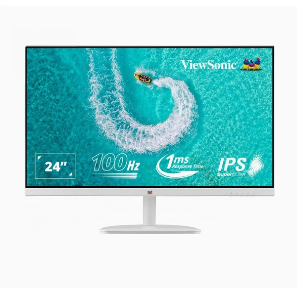 Viewsonic  ViewSonic VA2432-H-W 24 Inch Full HD IPS 3 Side Bezel Less White Monitor  - White