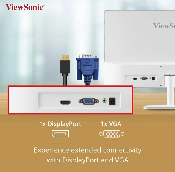 Viewsonic  ViewSonic VA2432-H-W 24 Inch Full HD IPS 3 Side Bezel Less White Monitor  - White