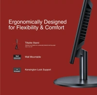 Fingers  FINGERS Satin-1850 LED (18.5”) with 1366 x 768 FHD Monitor - Black