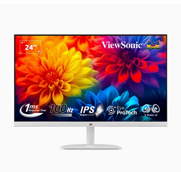 Viewsonic  ViewSonic VA2432-MH-W 24 Inch Full HD IPS White Slim Monitor  - White