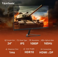 Viewsonic  ViewSonic VX2479-HD-PRO Omni 24 Inch FHD IPS Gaming Monitor  - Black