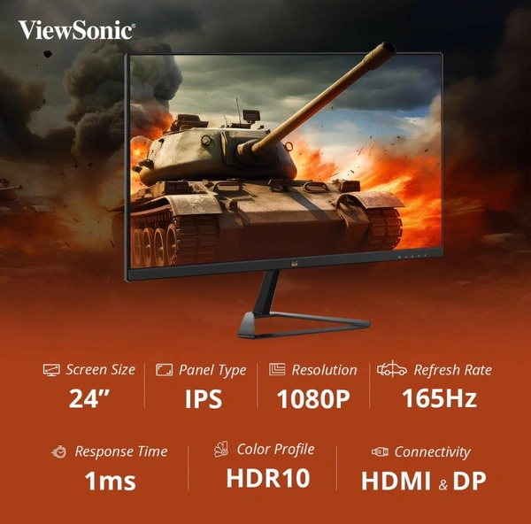 Viewsonic  ViewSonic VX2479-HD-PRO Omni 24 Inch FHD IPS Gaming Monitor  - Black
