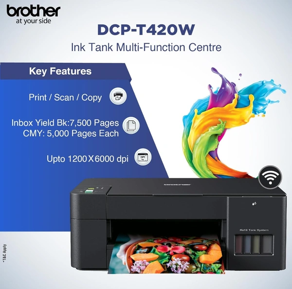 Brother DCP-T420W Multi-function WiFi Color Ink Tank Printer