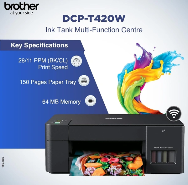Brother DCP-T420W Multi-function WiFi Color Ink Tank Printer