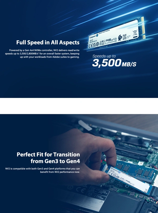 Kingston  SSD KINGSTON NV2 Gen4  250gb NVMe 