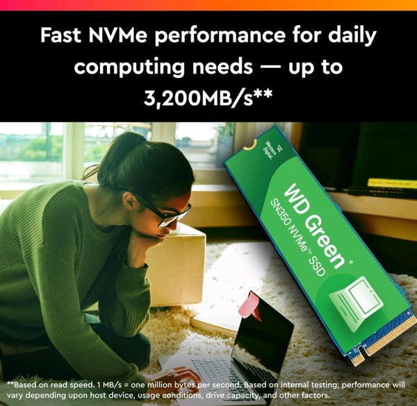 Western Digital  SSD WD SN350 500gb Green Pcie Gen3 Nvme 