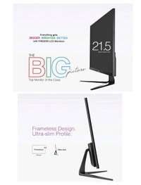 Fingers  FINGERS The Big Picture LED 21.45 (51.48cm) FHD Ultra-Slim & Frameless Monitor - Black