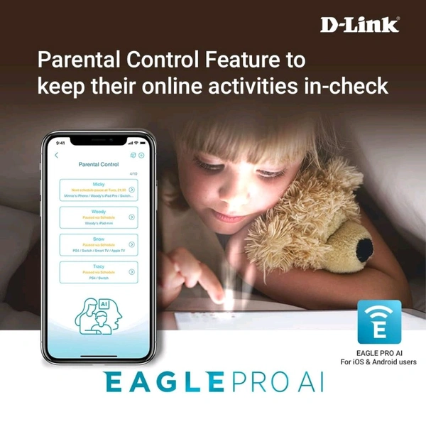 D-Link R03 N300 Eagle PRO 300Mbps AI Powered Wi-Fi Router 