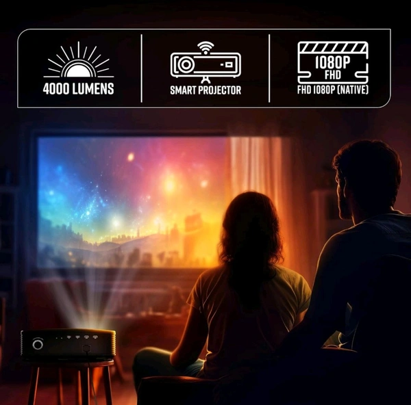 Zebronics  ZEBRONICS PIXAPLAY 16 Dolby 4K Smart LED Projector  - Black