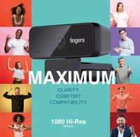 Fingers  FINGERS 1080 Hi-Res Webcam with 1080P  - Black