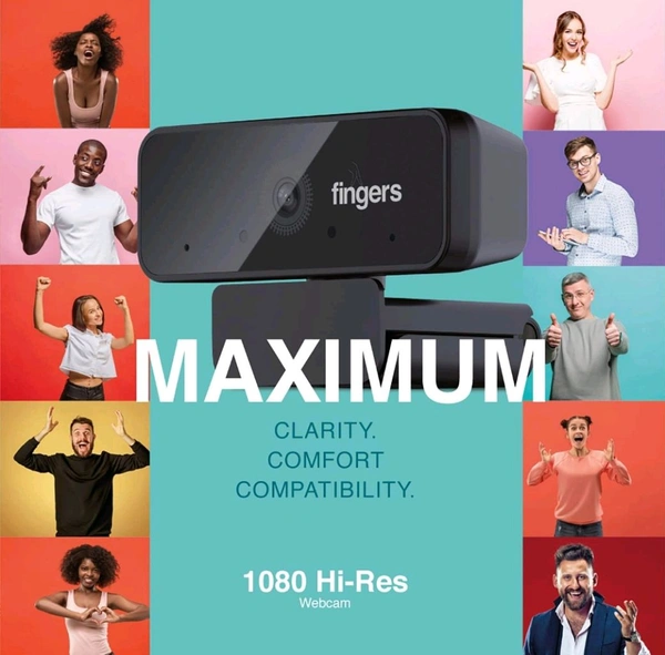 Fingers  FINGERS 1080 Hi-Res Webcam with 1080P  - Black