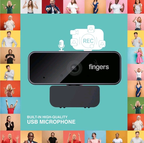 Fingers  FINGERS 1080 Hi-Res Webcam with 1080P  - Black
