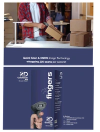 Fingers  FINGERS 2D-QuickScan W9 USB Wired Barcode Scanner - Black