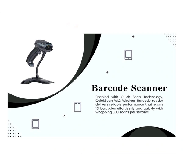 Fingers  FINGERS Quickscan WL2 Barcode Scanner with Quickscan Technology - Black