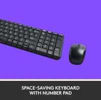 Logitech MK220 Compact Wireless Keyboard and Mouse - Black
