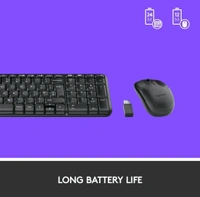 Logitech MK220 Compact Wireless Keyboard and Mouse - Black