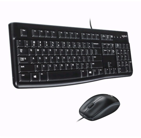 Logitech MK120 Wired USB Keyboard and Mouse - Black
