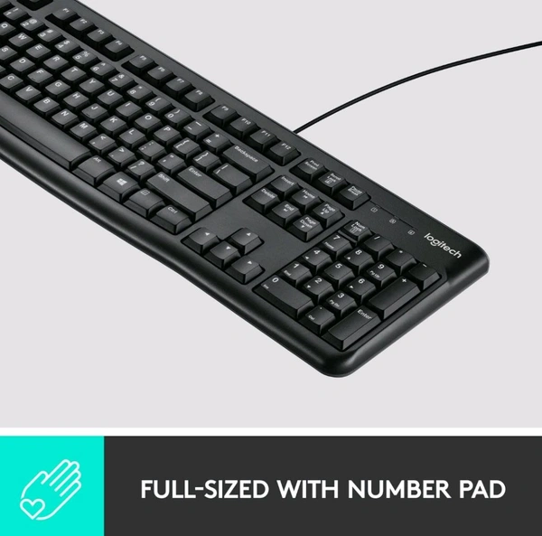Logitech MK120 Wired USB Keyboard and Mouse - Black