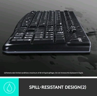 Logitech MK120 Wired USB Keyboard and Mouse - Black