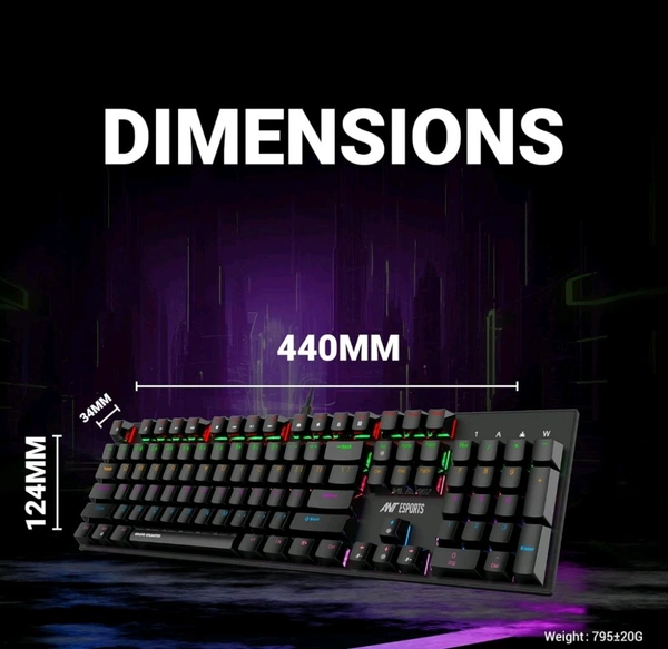 Ant Esports MK3200 V2 Wired Mechanical RGB Backlit Gaming Keyboard