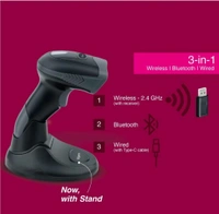 Fingers  FINGERS 2D-QuickScan WL5 Wireless Barcode Scanner - Black