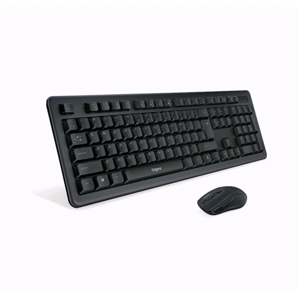 Fingers  FINGERS Duo-Recharge Wireless Deskset Mouse + Keyboard Combo - Black