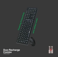 Fingers  FINGERS Duo-Recharge Wireless Deskset Mouse + Keyboard Combo - Black