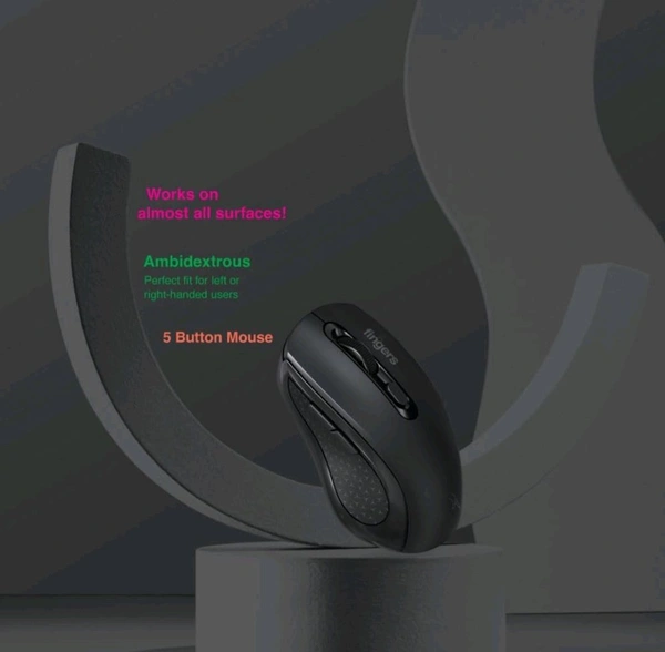 Fingers  FINGERS Duo-Recharge Wireless Deskset Mouse + Keyboard Combo - Black