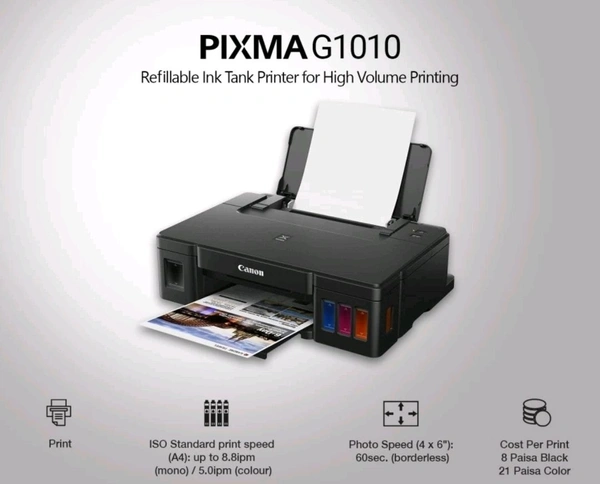 CANON Canon PIXMA MegaTank G1010 Single Function Ink Tank Colour Printer - Black