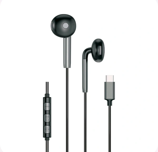 Microdigit DE421T Type-C Wired Earphone - Black