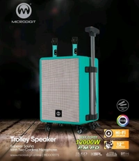 MICRODIGIT  Microdigit MD0093TS 1200W Trolley Speaker with Two Cordless Microphone 