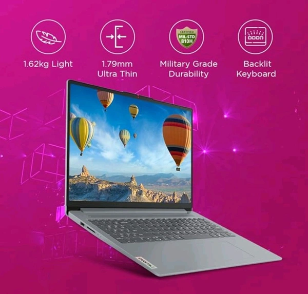 LENOVO  Lenovo IdeaPad Slim 3 Laptop 83EQ005TIN Intel Core i5-12450H, 8GB Ram 512GB SSD, 14" FHD TN Display, Intel UHD Graphics, Windows 11 - Gray