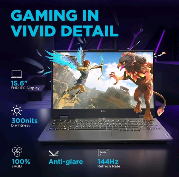 LENOVO Lenovo LOQ 2024 83GS003NIN 12th Gen Intel Core i5-12450HX 15.6" 144Hz (16GB/512GB SSD/NVIDIA RTX 3050 6GB Graphics/Win 11 FHD IPS Gaming Laptop - Gray