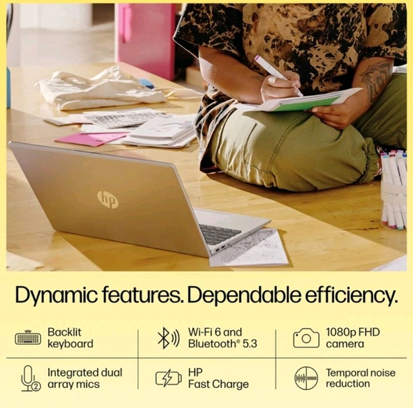 HP Laptop 15 AMD Ryzen™ 5 7520U, 15.6" FHD, 8GB LPDDR5, 512GB SSD, Dual Speakers,MSO,Windows 11 - Silver