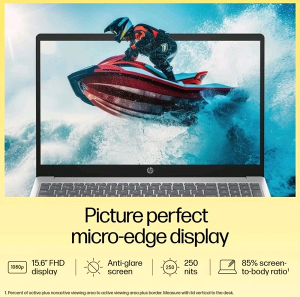 HP Laptop 15 AMD Ryzen™ 5 7520U, 15.6" FHD, 8GB LPDDR5, 512GB SSD, Dual Speakers,MSO,Windows 11 - Silver