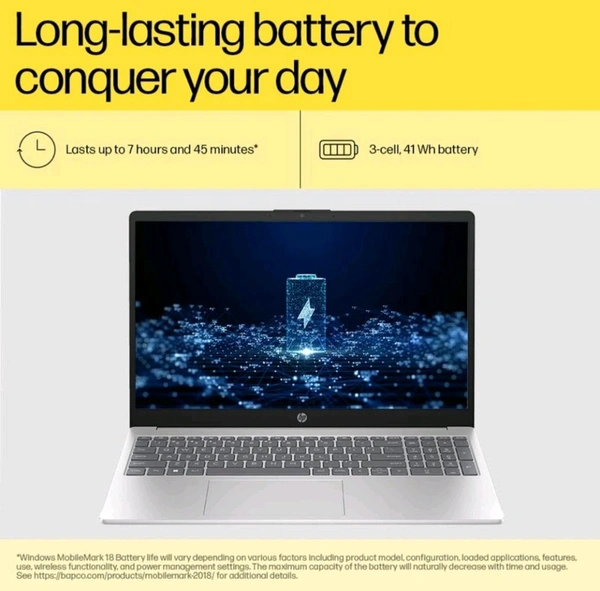 HP 15 Laptop 13th Gen Intel Core i3-1315U, 8GB DDR4, 512GB SSD, (Win 11, Office 21, Anti-Glare, Micro-Edge, 15.6" FHD , Intel UHD Graphics - Silver
