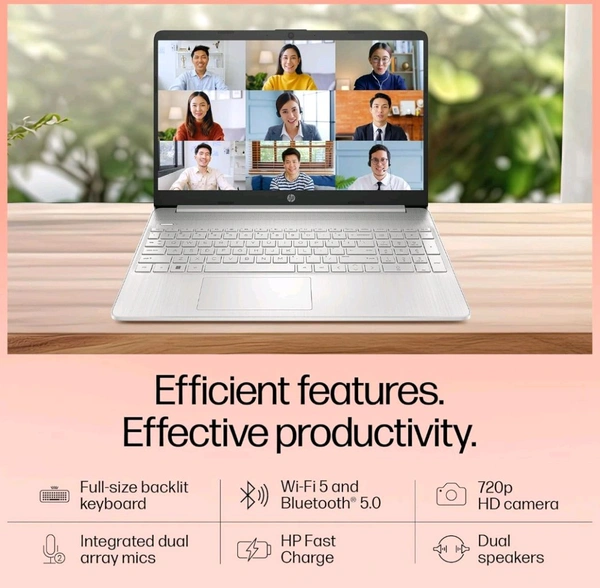 HP 15s, 12th Gen Intel Core i5-1235U, 8GB DDR4, 512GB SSD, (Win 11, Office 21, 15.6" FHD Laptop, Intel UHD Graphics - Silver