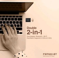 Fingers FINGERS FWF602-BT Dual Band USB Adapter Dual Band 2.4 GHz & 5 GHz, Dual Connectivity Bluetooth & Wi-Fi