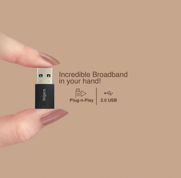 Fingers FINGERS FWF602-BT Dual Band USB Adapter Dual Band 2.4 GHz & 5 GHz, Dual Connectivity Bluetooth & Wi-Fi