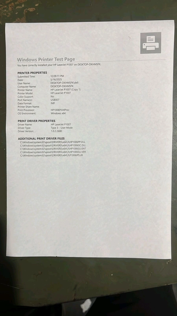 HP LaserJet P1007 Printer 